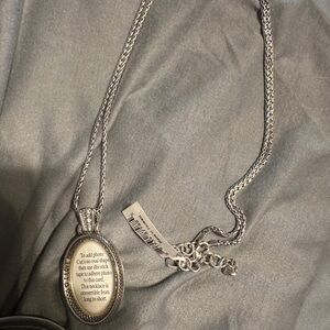 NWT Brighton Silver Oval Pendant Necklace MOM locket